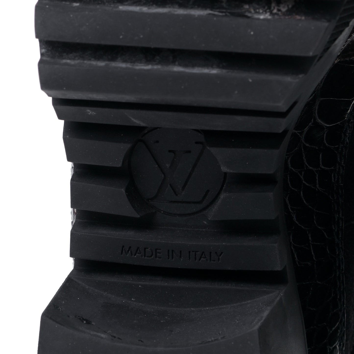 Suede Calfskin Crocodile Embossed Patent Monogram Laureate Platform Desert Boots 40 Black