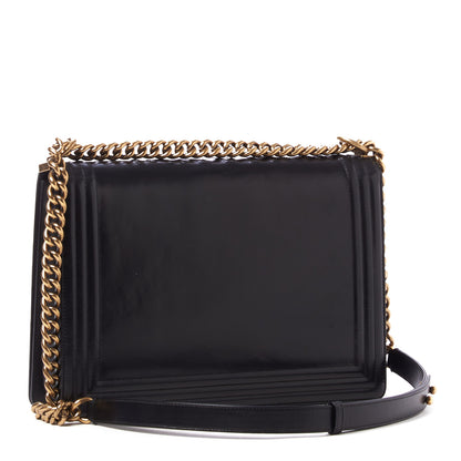 Chanel Glazed Calfskin Large Boy Flap Black 3 of 9