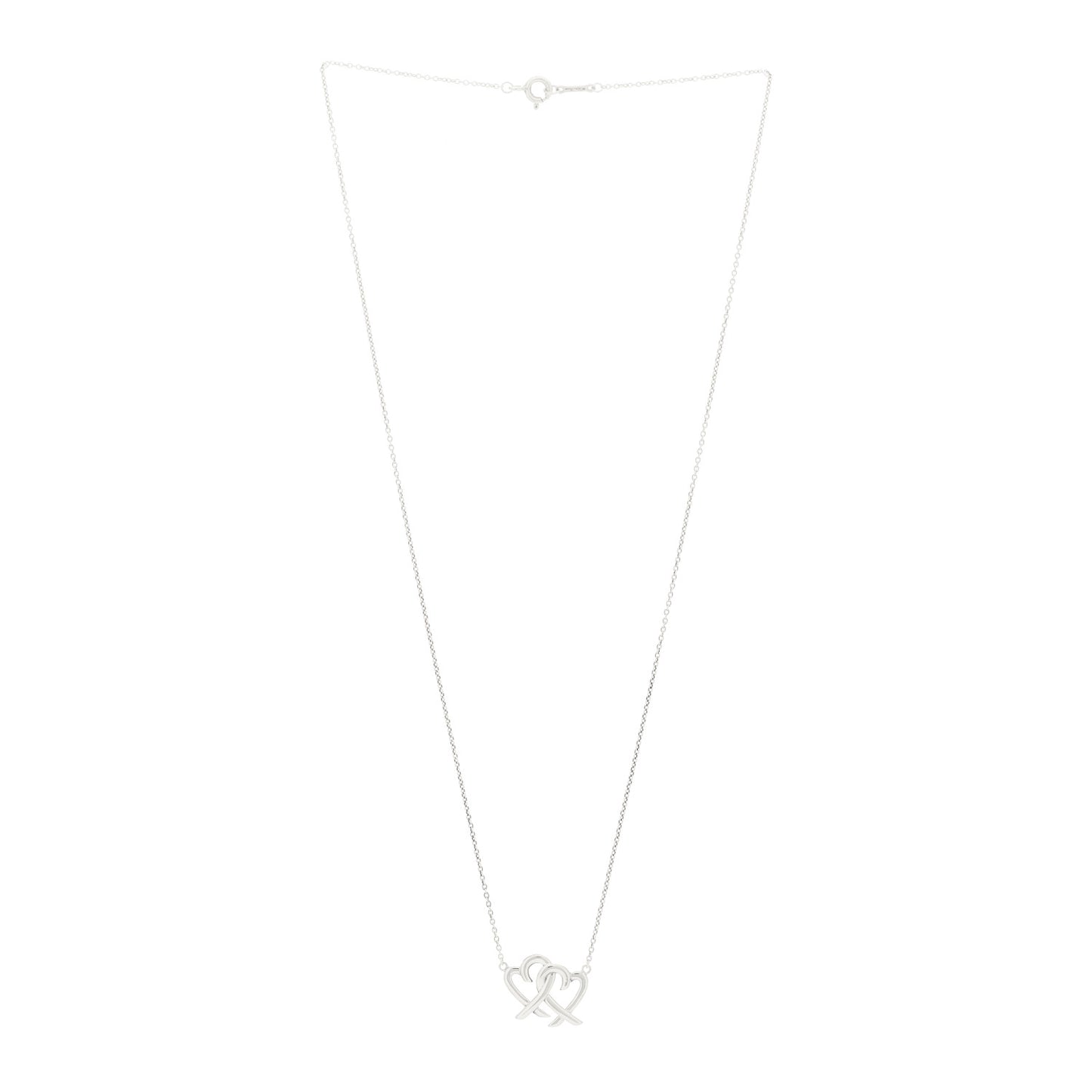 Sterling Silver Paloma Picasso Double Loving Heart Pendant Necklace