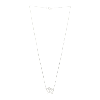 Tiffany Sterling Silver Paloma Picasso Double Loving Heart Pendant Necklace 3 of 4