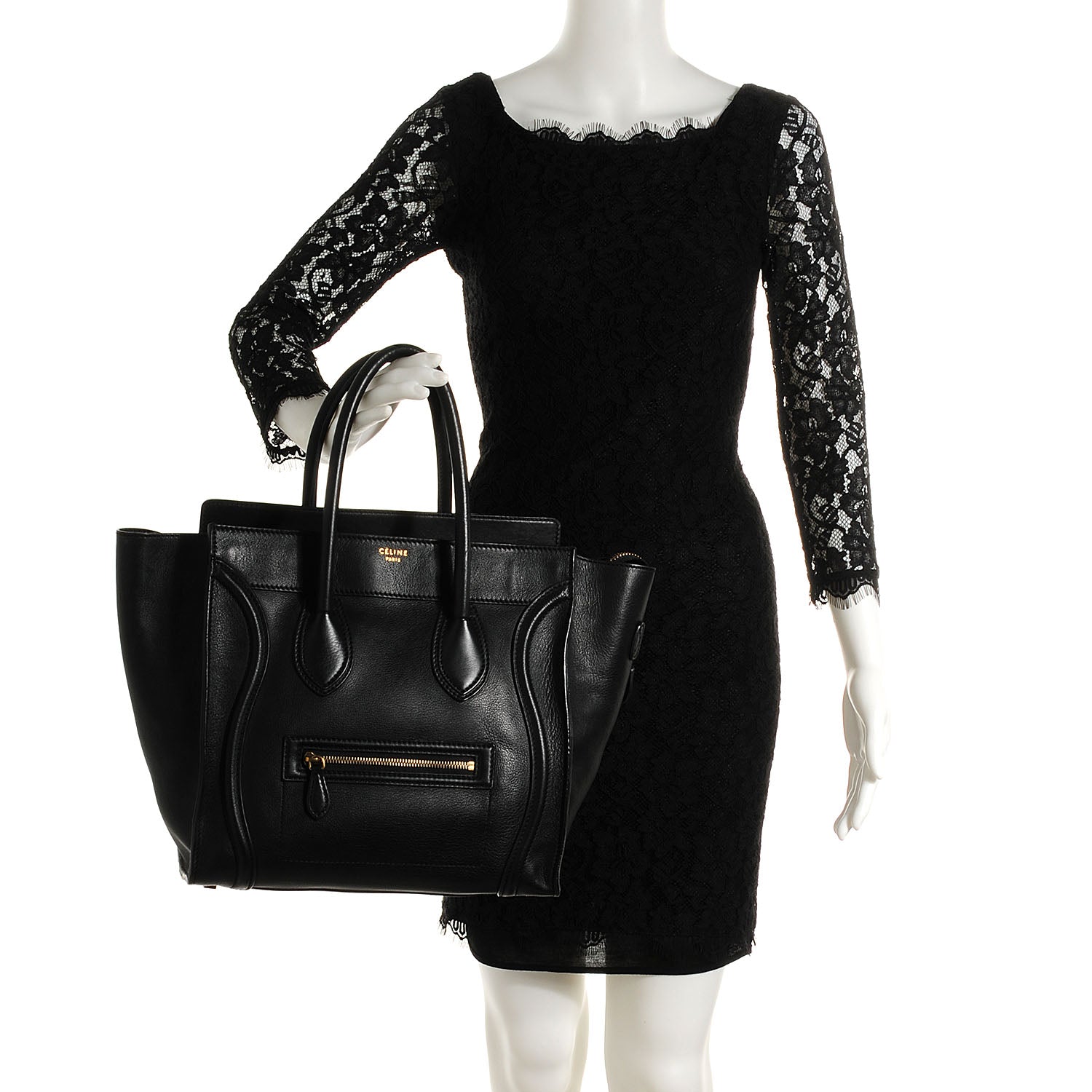 Celine Smooth Calfskin Mini Luggage Black 2 of 8