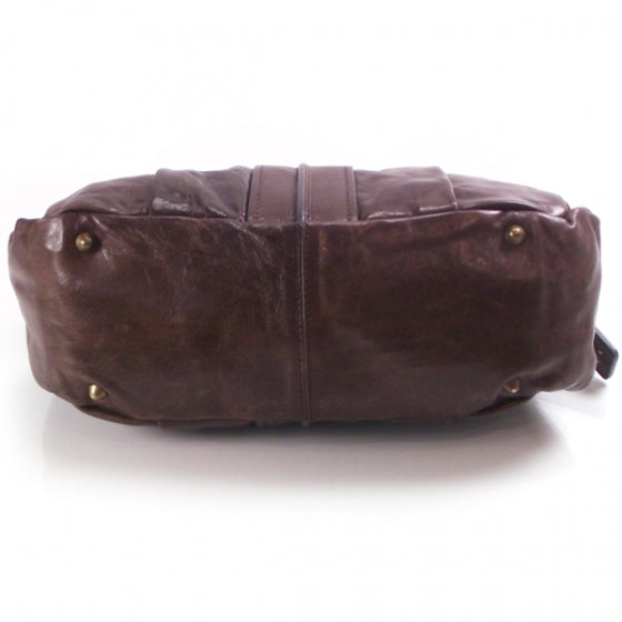 Leather Small Heloise Satchel Brown