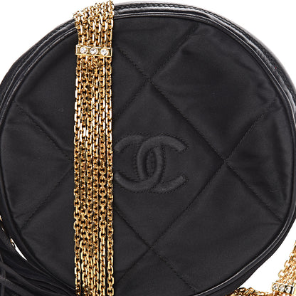 Chanel Satin CC Tassel Crossbody Bag Black 11 of 11
