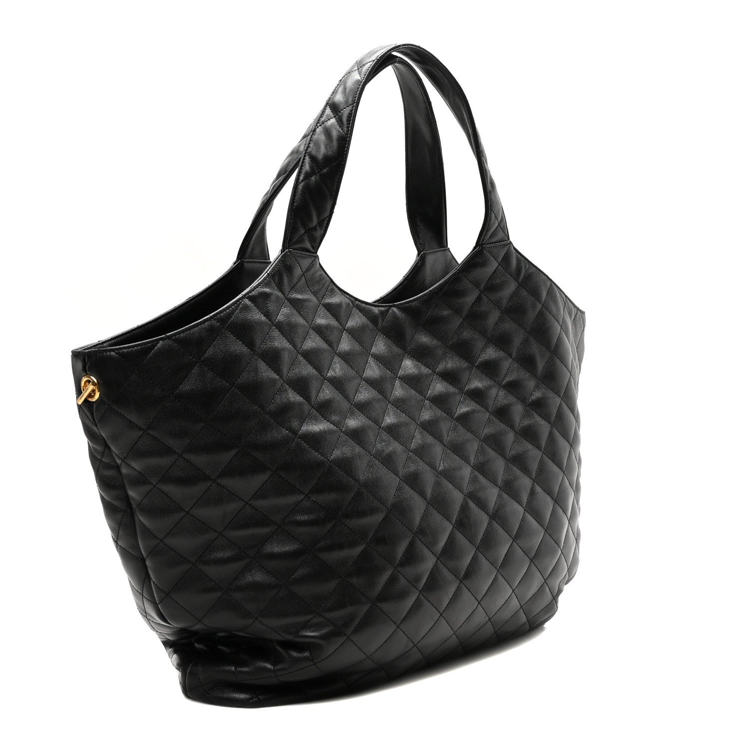 Saint Laurent Lambskin Quilted Maxi Icare Shopping Tote Black 3 of 10