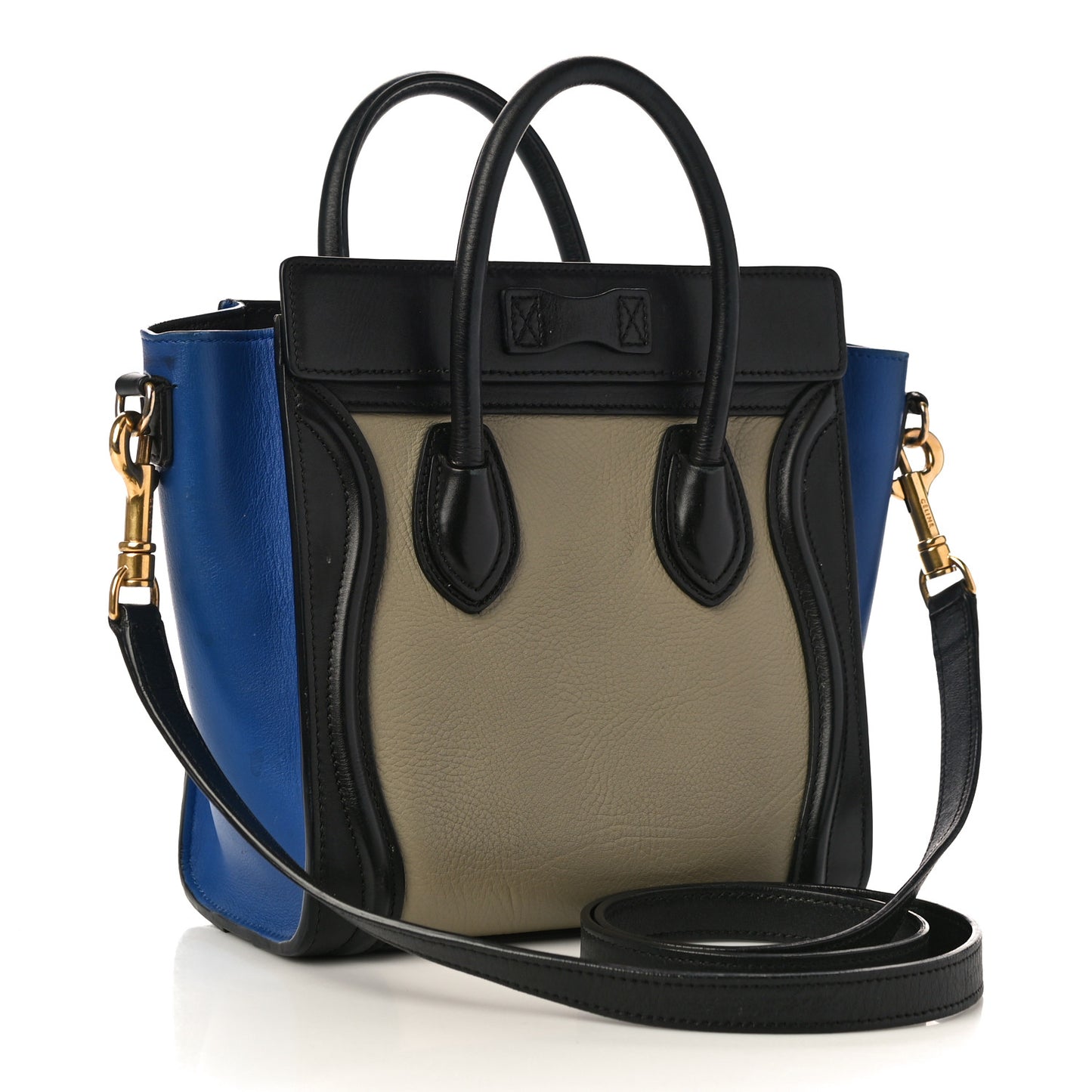 Elephant Calfskin Nano Tri-Color Luggage Beige