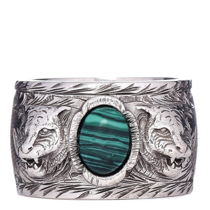 Gucci Sterling Silver Resin Feline Garden Ring Green 60 9 1 of 7
