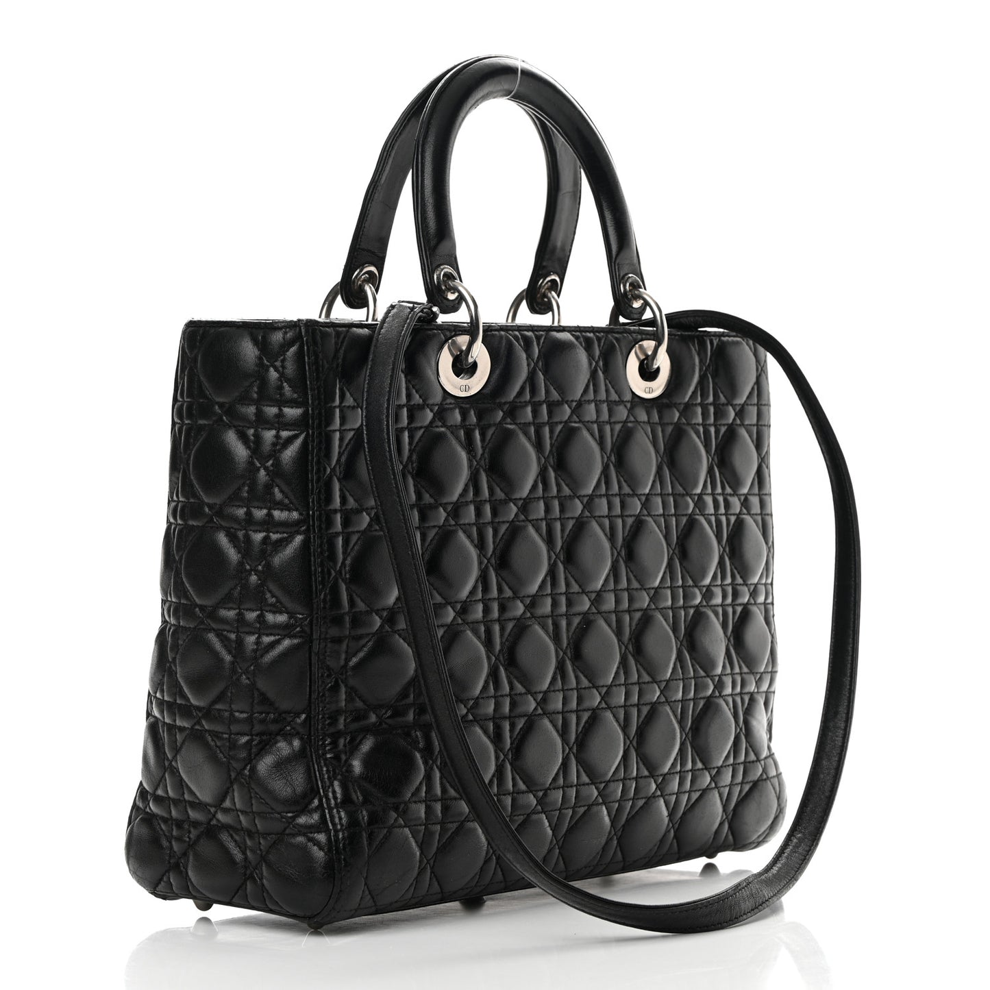 Lambskin Cannage Large Lady Dior Black