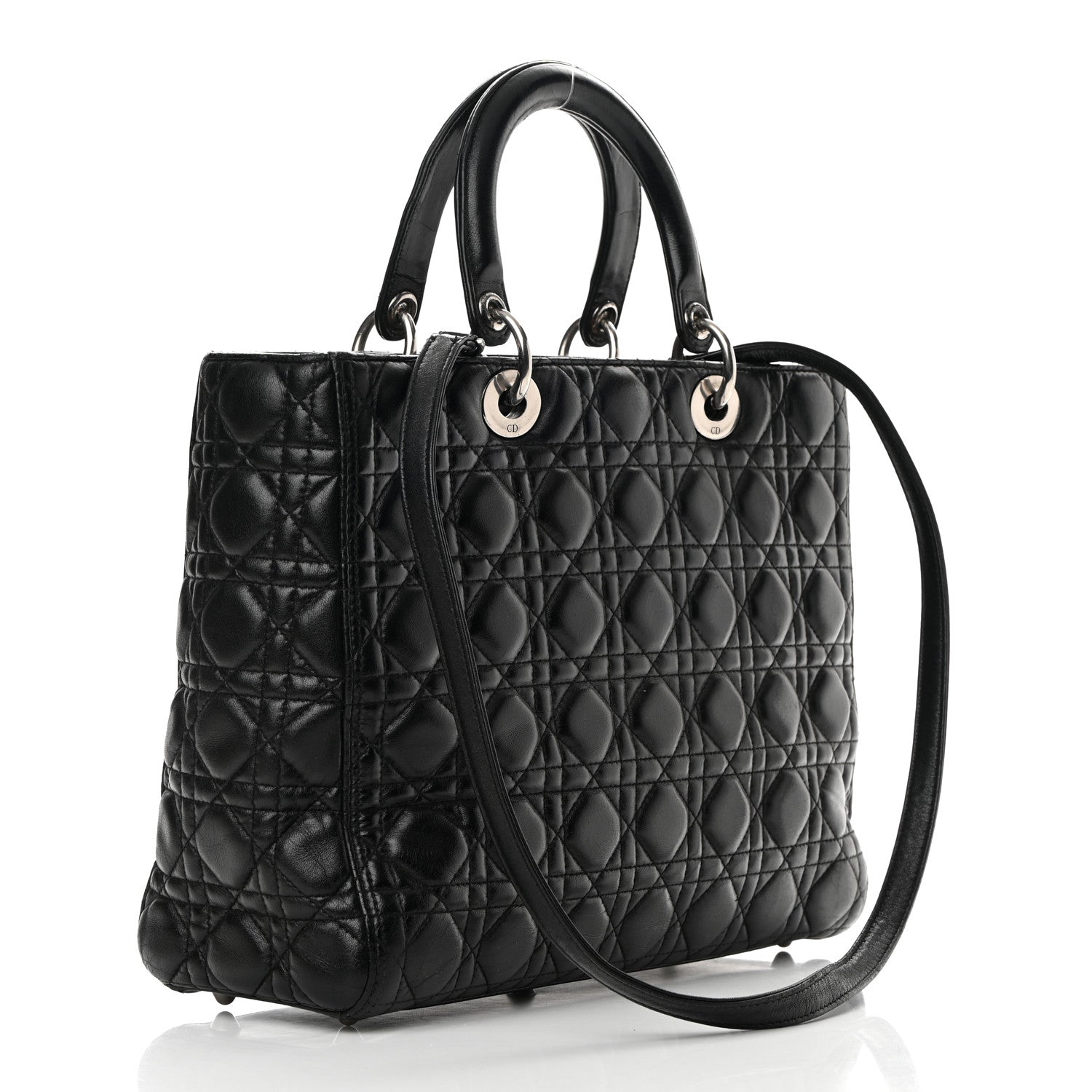 Christian Dior Lambskin Cannage Large Lady Dior Black 3 of 20