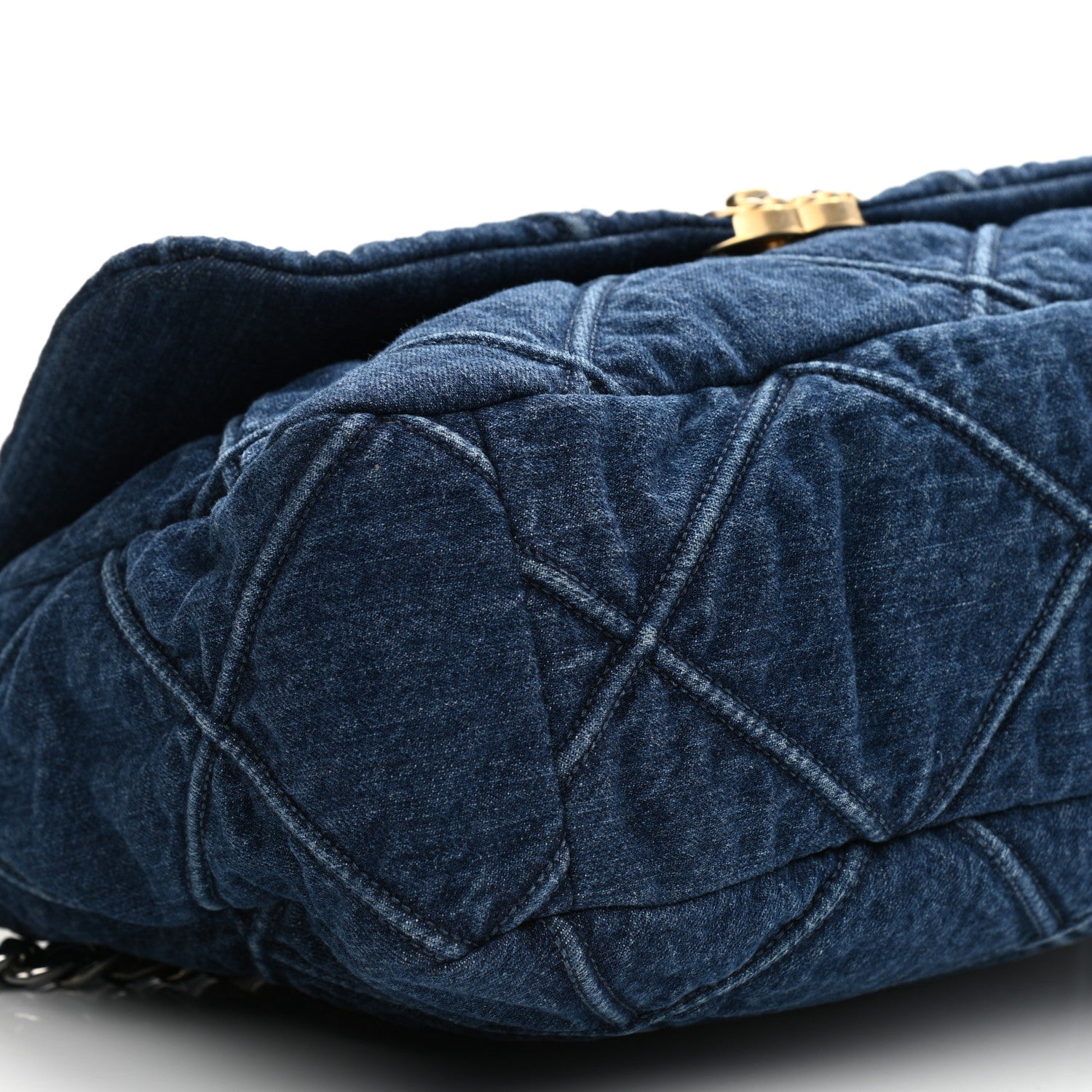 Chanel Denim Quilted Maxi Chanel 19 Flap Blue 9 of 11