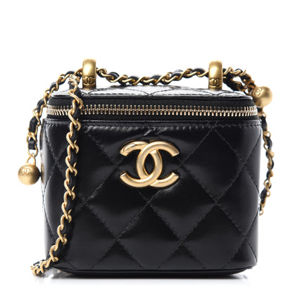 Chanel Calfskin Quilted Mini Perfect Fit Vanity Case With Chain Black 1 of 11