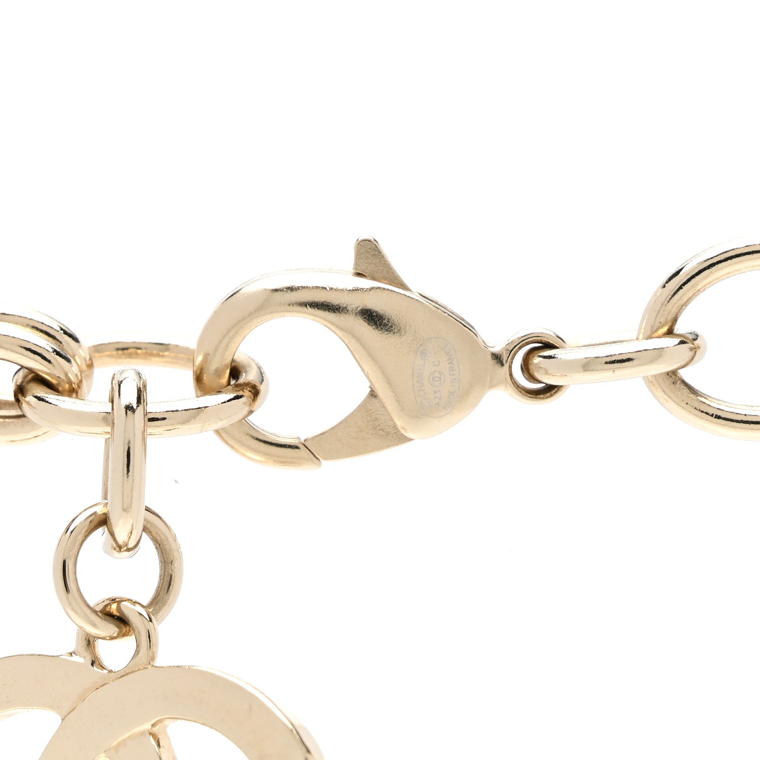 Chanel Crystal CC Chain Belt 75 30 Gold Pink Yellow Blue 3 of 4