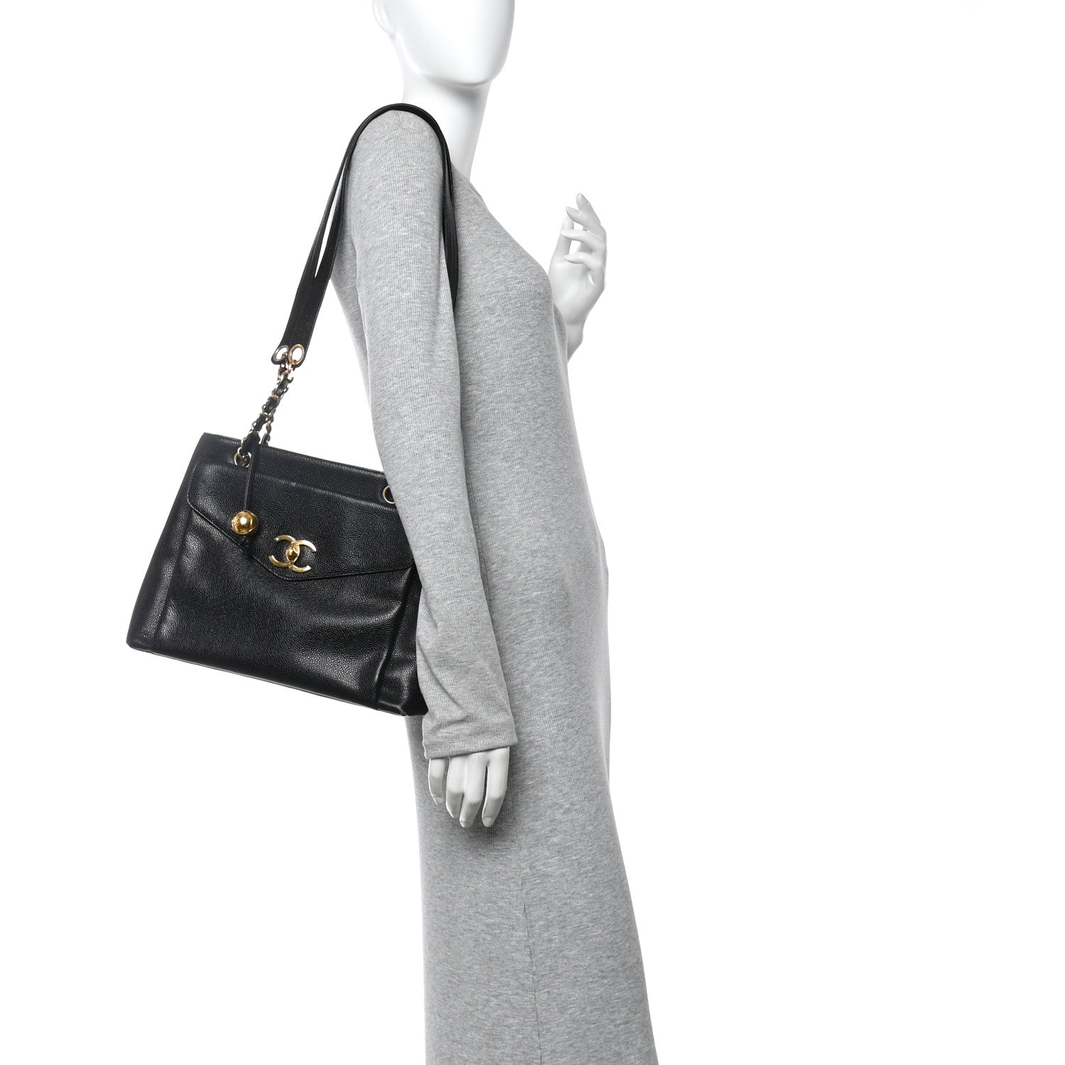 Chanel Caviar Flap Shoulder Bag Black 2 of 11