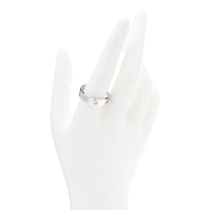 Cartier 18K White Gold 3 Diamond 5.5mm LOVE Ring 64 10.75 2 of 4