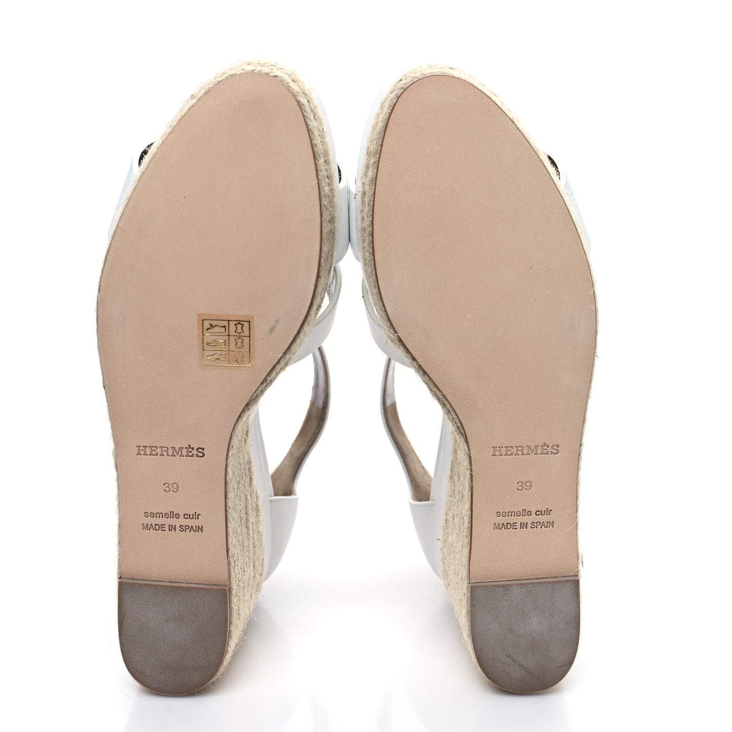 Goatskin Elda Espadrille Wedge Sandals 39 White