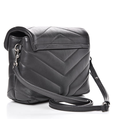 Saint Laurent Calfskin Y Quilted Monogram Toy Loulou Crossbody Bag Storm 2 of 9