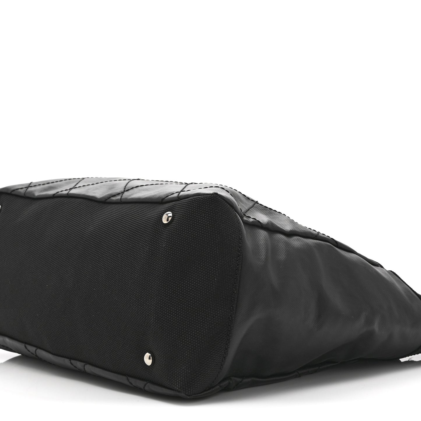 Coated Canvas Quilted Large Paris Biarritz Tote Black