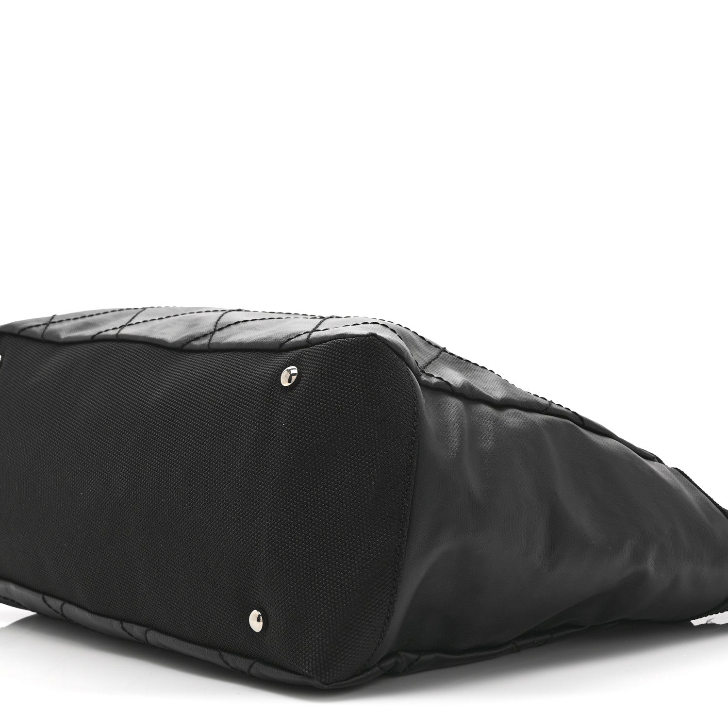 Chanel Coated Canvas Quilted Large Paris Biarritz Tote Black 10 of 10
