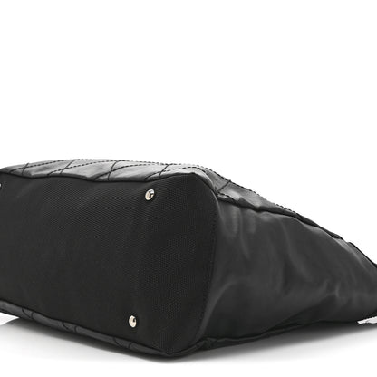 Chanel Coated Canvas Quilted Large Paris Biarritz Tote Black 10 of 10