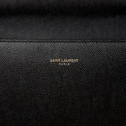 Saint Laurent Grain de Poudre Medium Classic Monogram Cassandra Top Handle Black Rouge Legion 6 of 10
