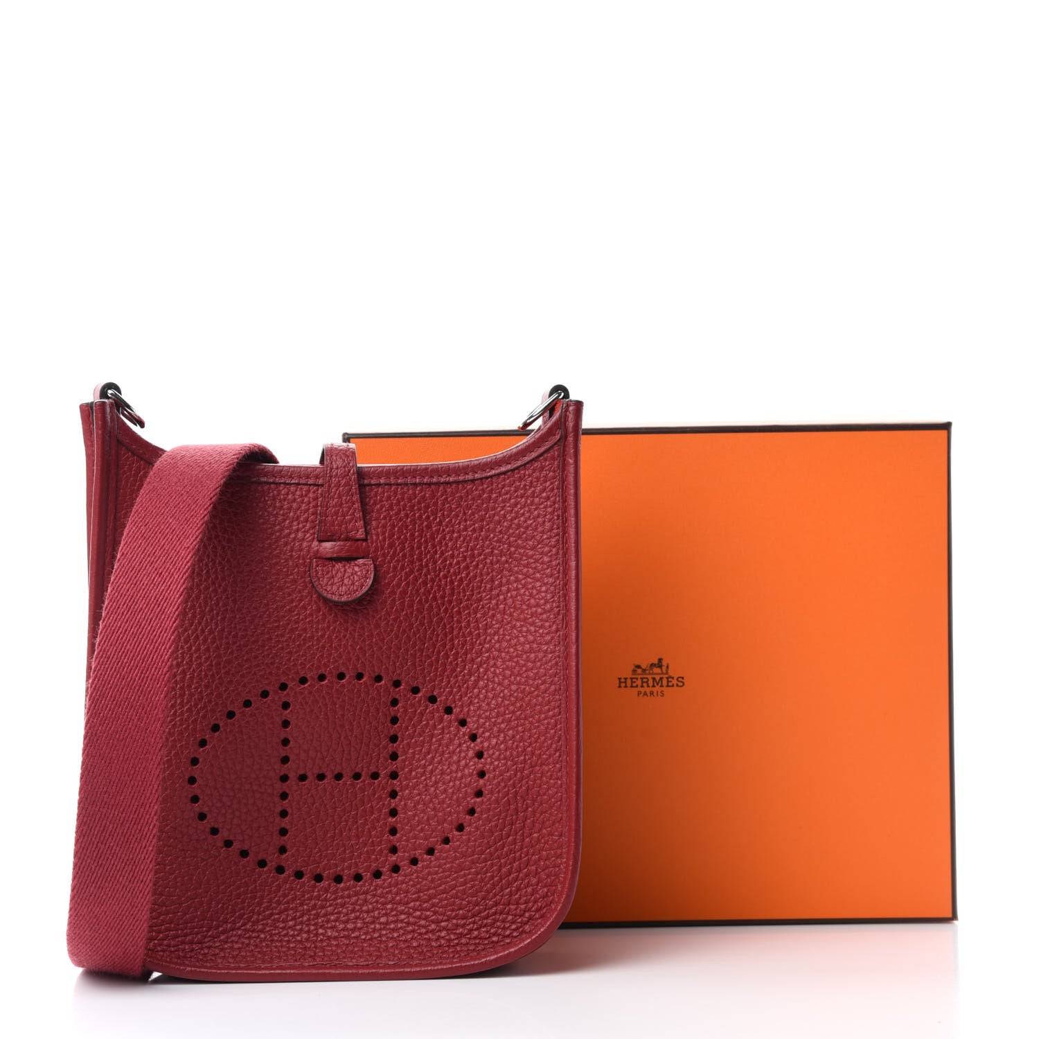 Hermes Taurillon Clemence Evelyne TPM Rouge Grenat 11 of 11