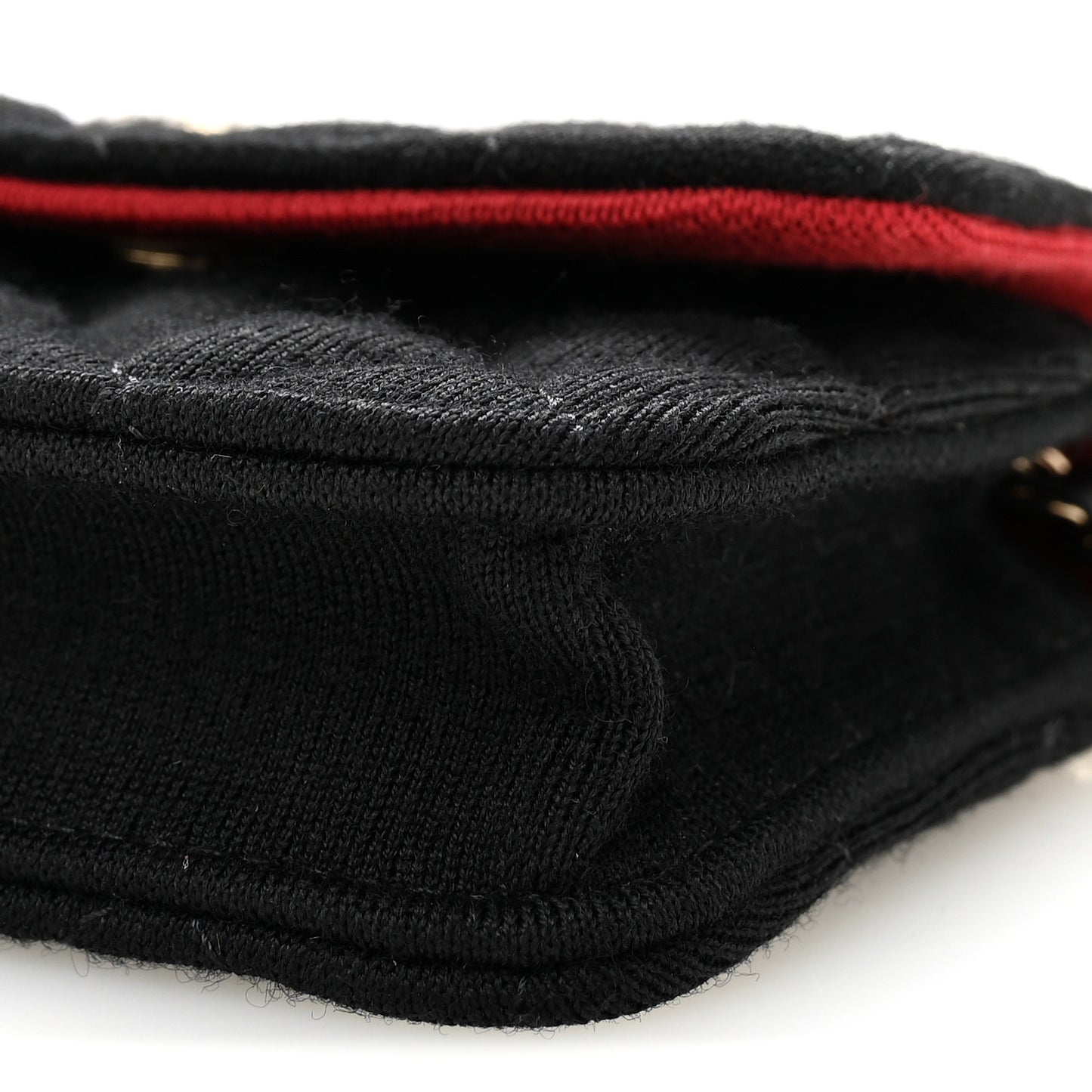 Jersey Quilted Mini VIP Clutch With Chain Black