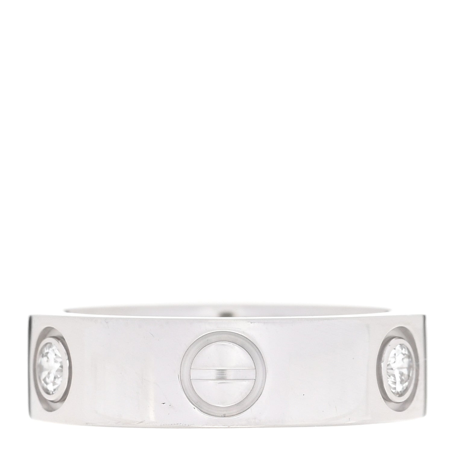 Cartier 18K White Gold 3 Diamond 5.5mm LOVE Ring 51 5.75 3 of 5