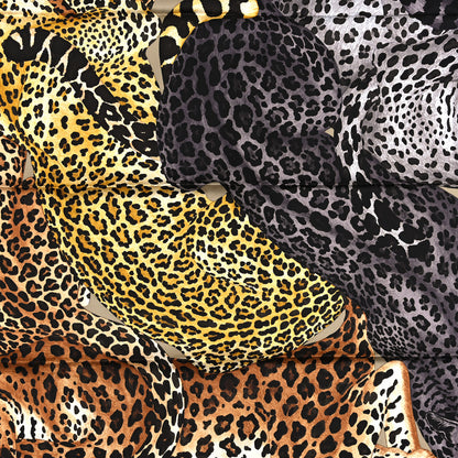 Hermes Silk Twill Lazy Leopardesses Scarf 90 Camel Anthracite 2 of 5