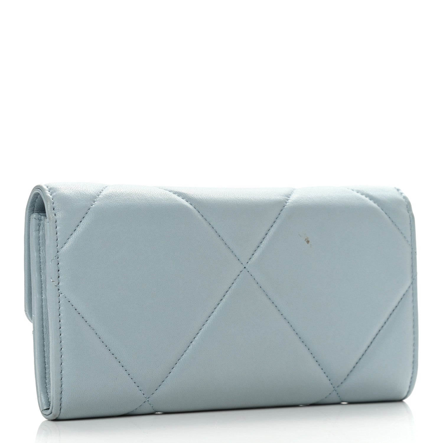 Chanel Lambskin Quilted Chanel 19 Flap Wallet Light Blue 2 of 9