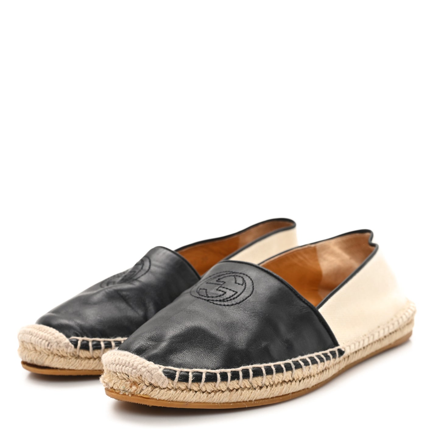 Nappa Canvas Espadrilles 35 Natural Black