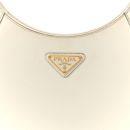 Prada Brushed Calfskin Cleo Adjustable Strap Shoulder Bag White 8 of 13