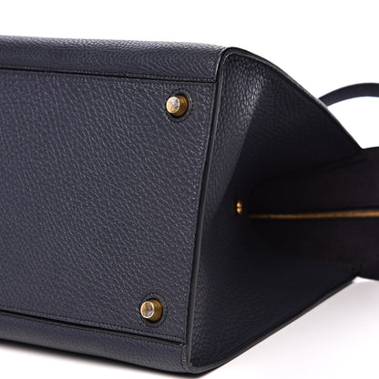 Celine Bullhide Calfskin Medium Ring Bag Navy Blue 7 of 11