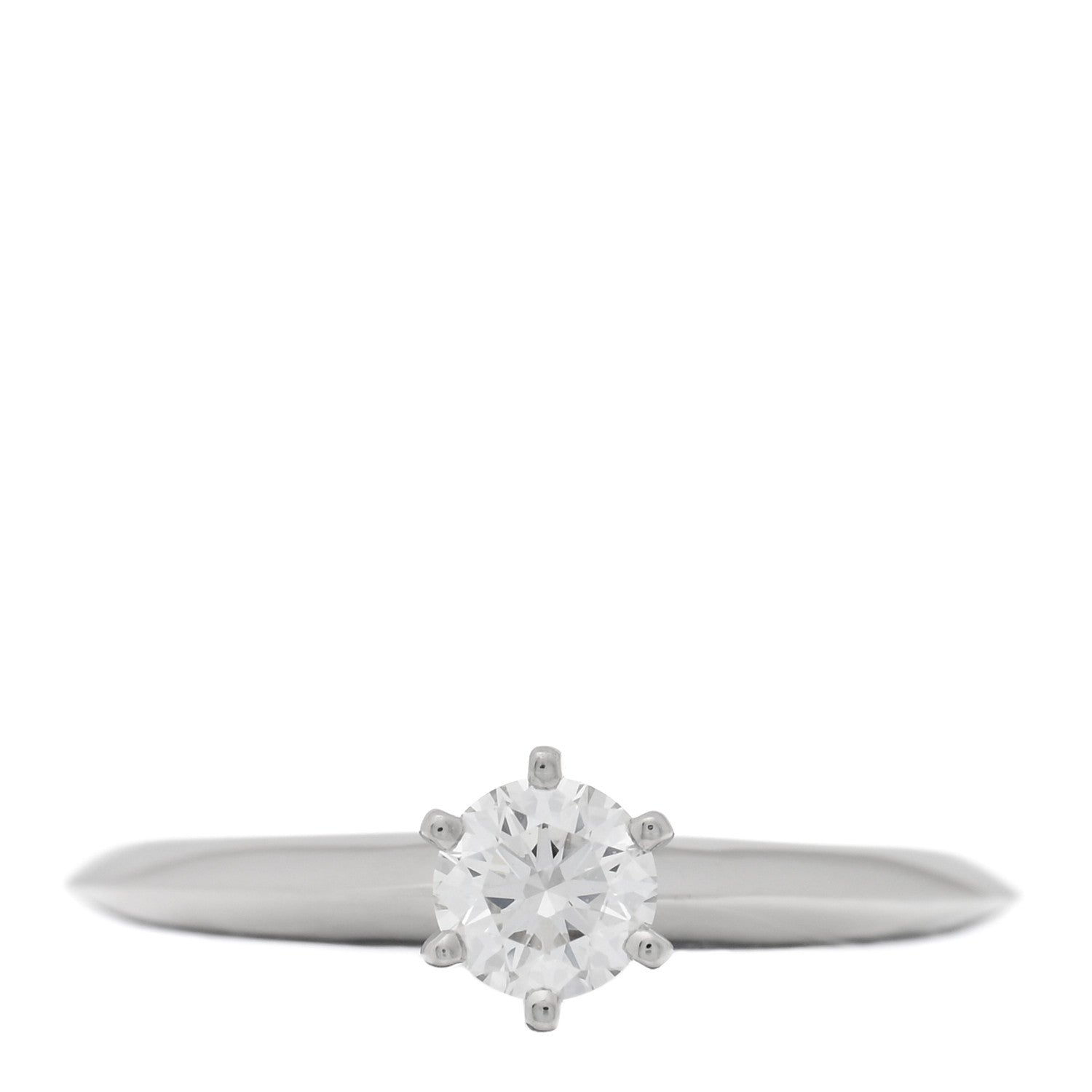Tiffany Platinum Diamond .21ct Solitaire Engagement Ring 42 2.5 1 of 5