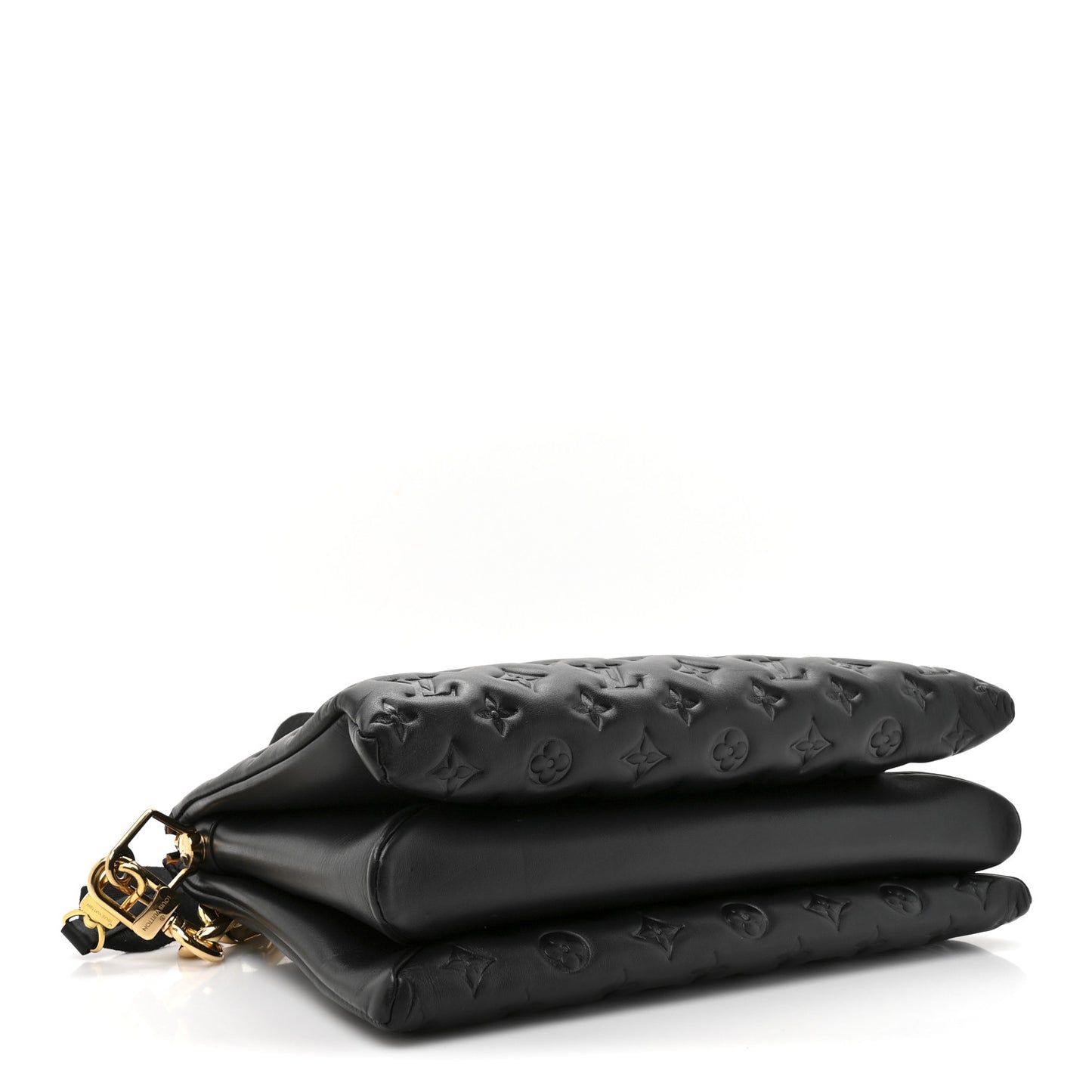 Lambskin Embossed Monogram Coussin MM Black