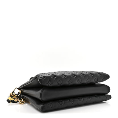 Louis Vuitton Lambskin Embossed Monogram Coussin MM Black 4 of 11