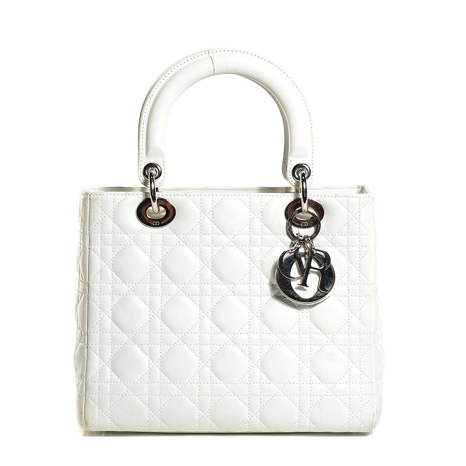 Christian Dior Lambskin Cannage Medium Lady Dior White 1 of 7