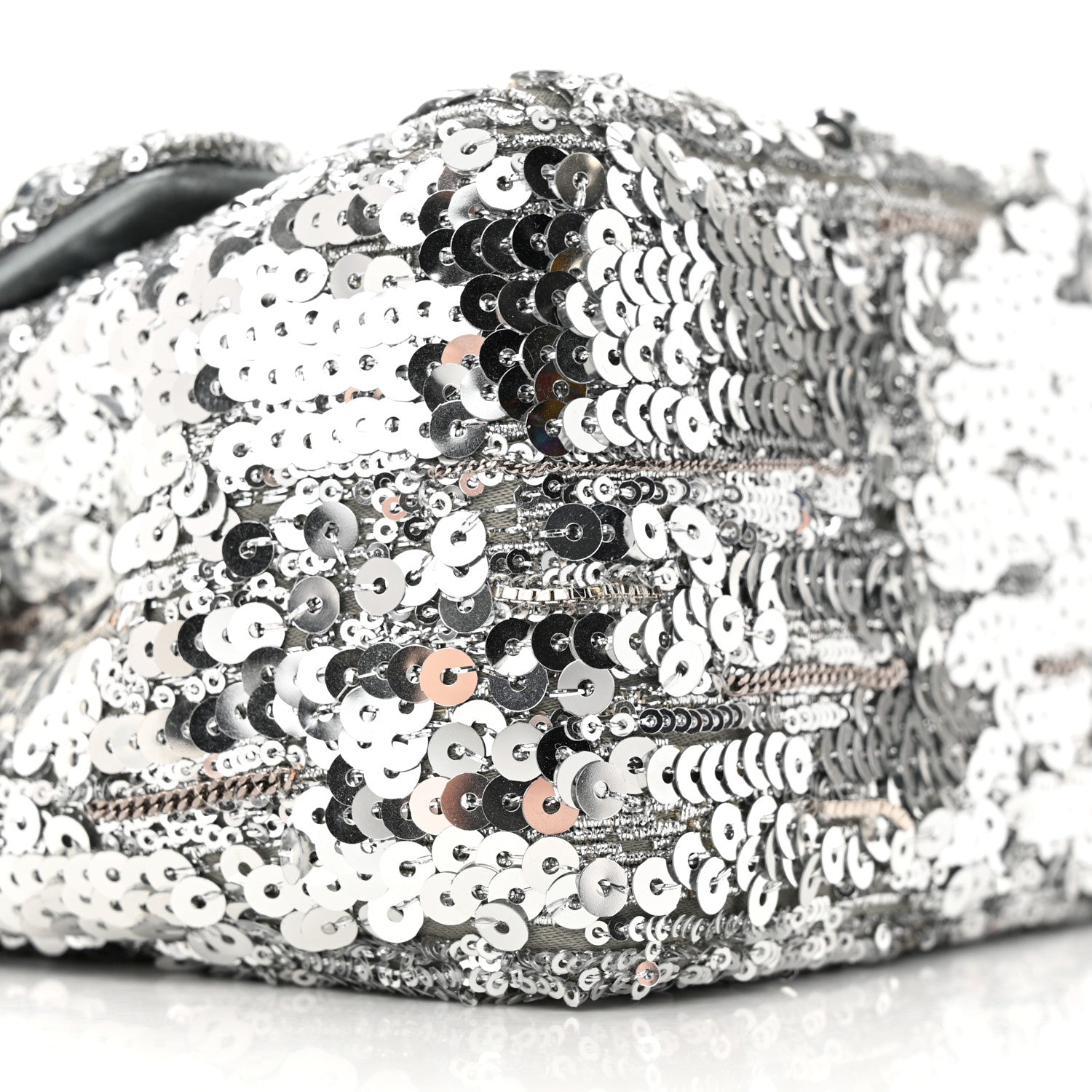 Chanel Sequin Mini Square Flap Silver 10 of 16