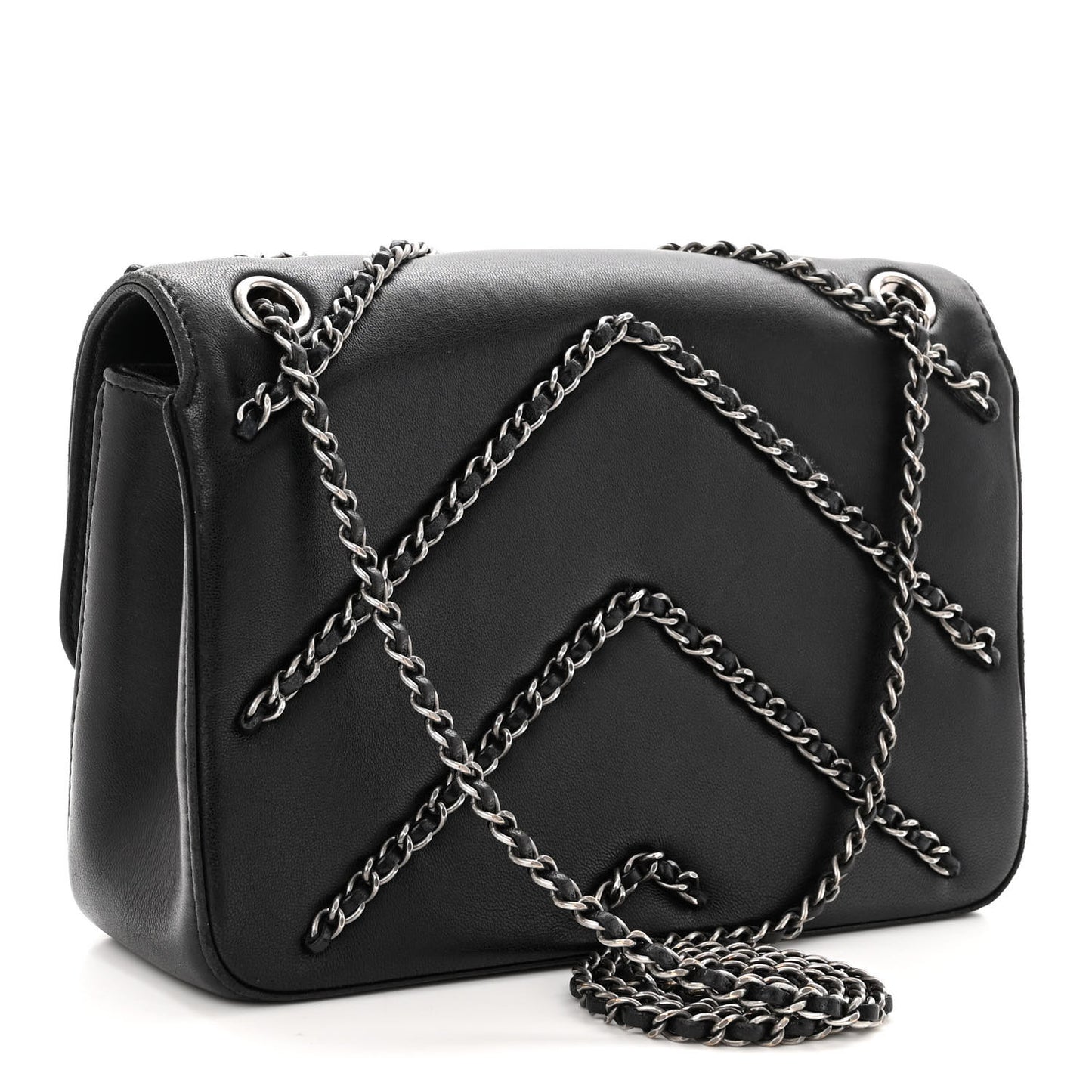 Lambskin Small CC Chain Flap Black