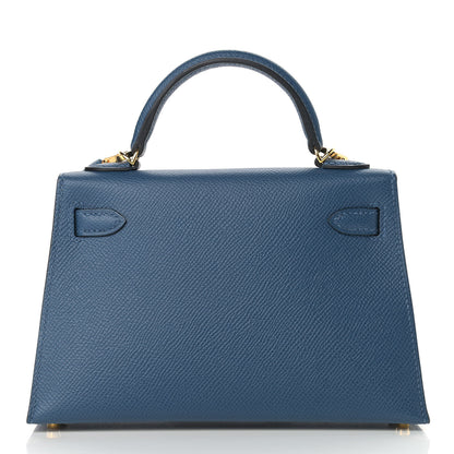 Hermes Epsom Mini Kelly Sellier 20 Deep Blue 4 of 35