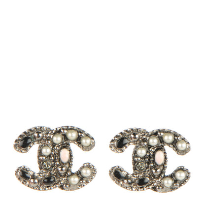 Chanel Pearl Enamel CC Logo Earrings 1 of 7