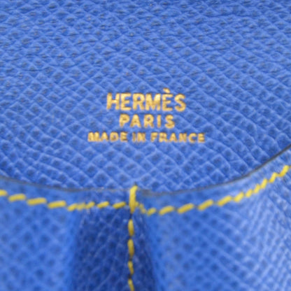 Hermes Courchevel Pen Case Bleu France and Jaune 5 of 5