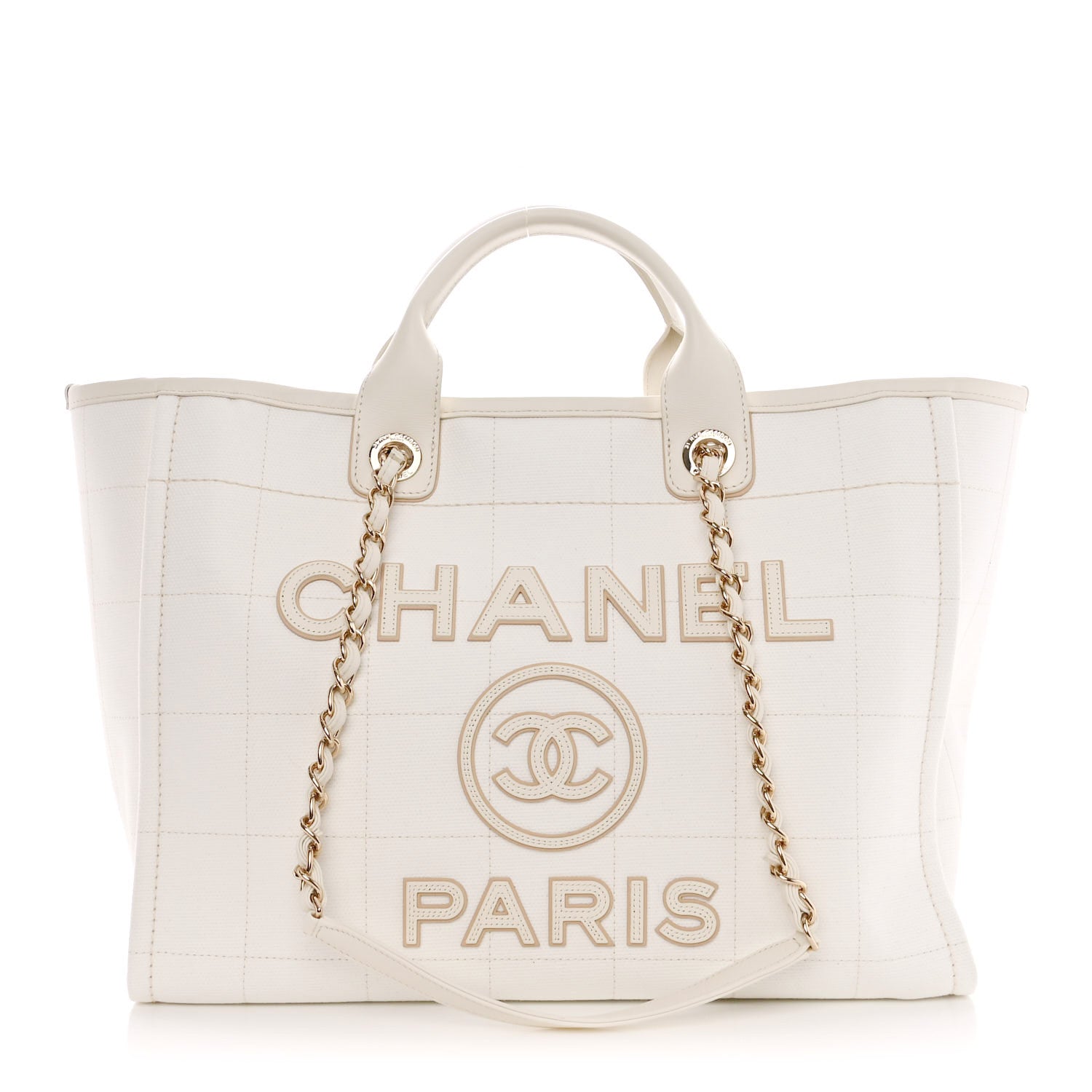 Chanel Cotton Medium Deauville Tote White 3 of 16