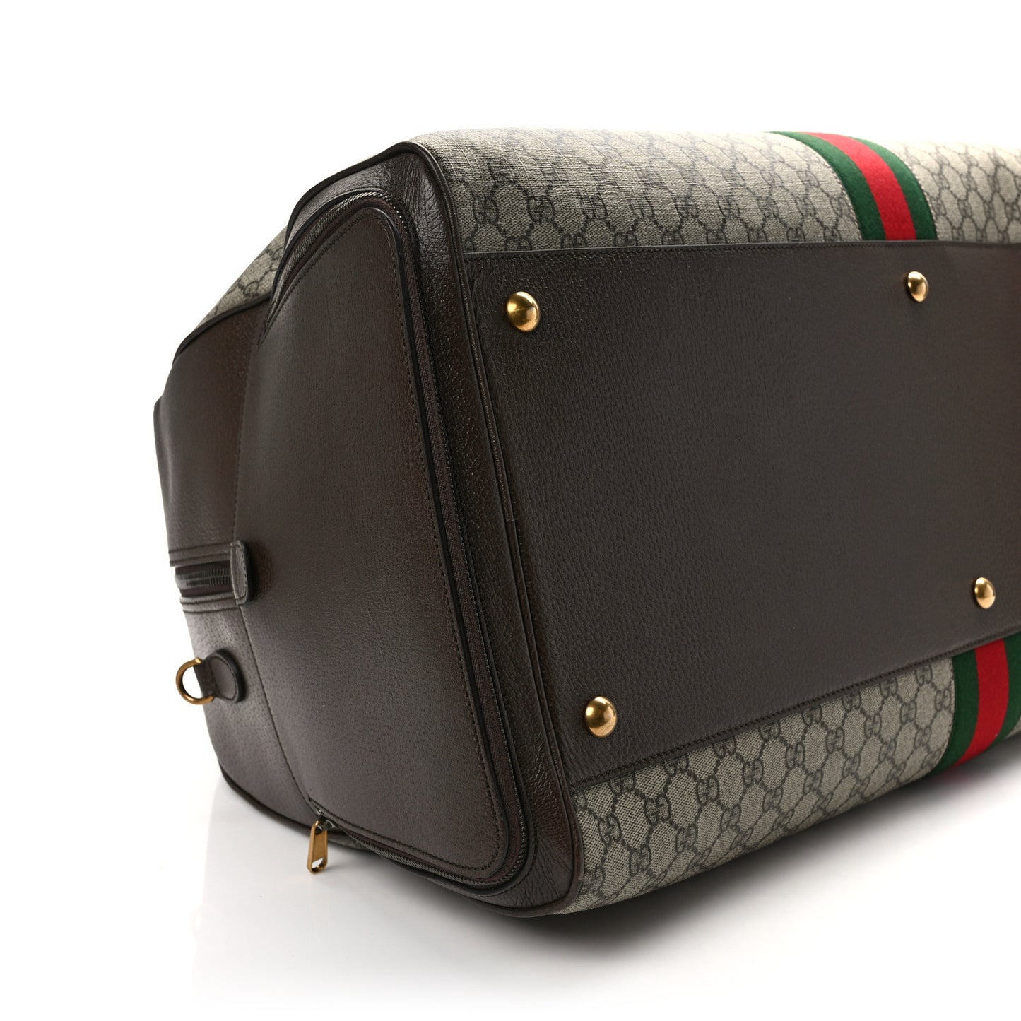 GG Supreme Monogram Textured Dollar Calfskin Web Large Savoy Bowling Bag Beige Ebony New Acero