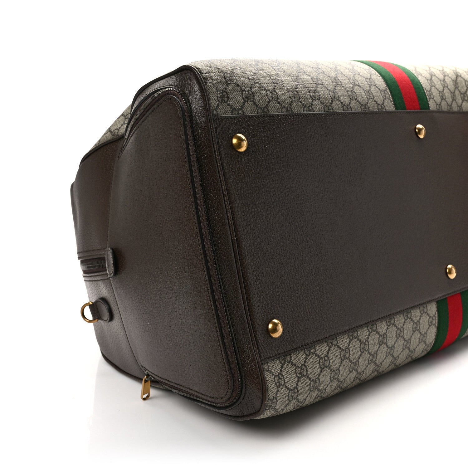 Gucci GG Supreme Monogram Textured Dollar Calfskin Web Large Savoy Bowling Bag Beige Ebony New Acero 6 of 9