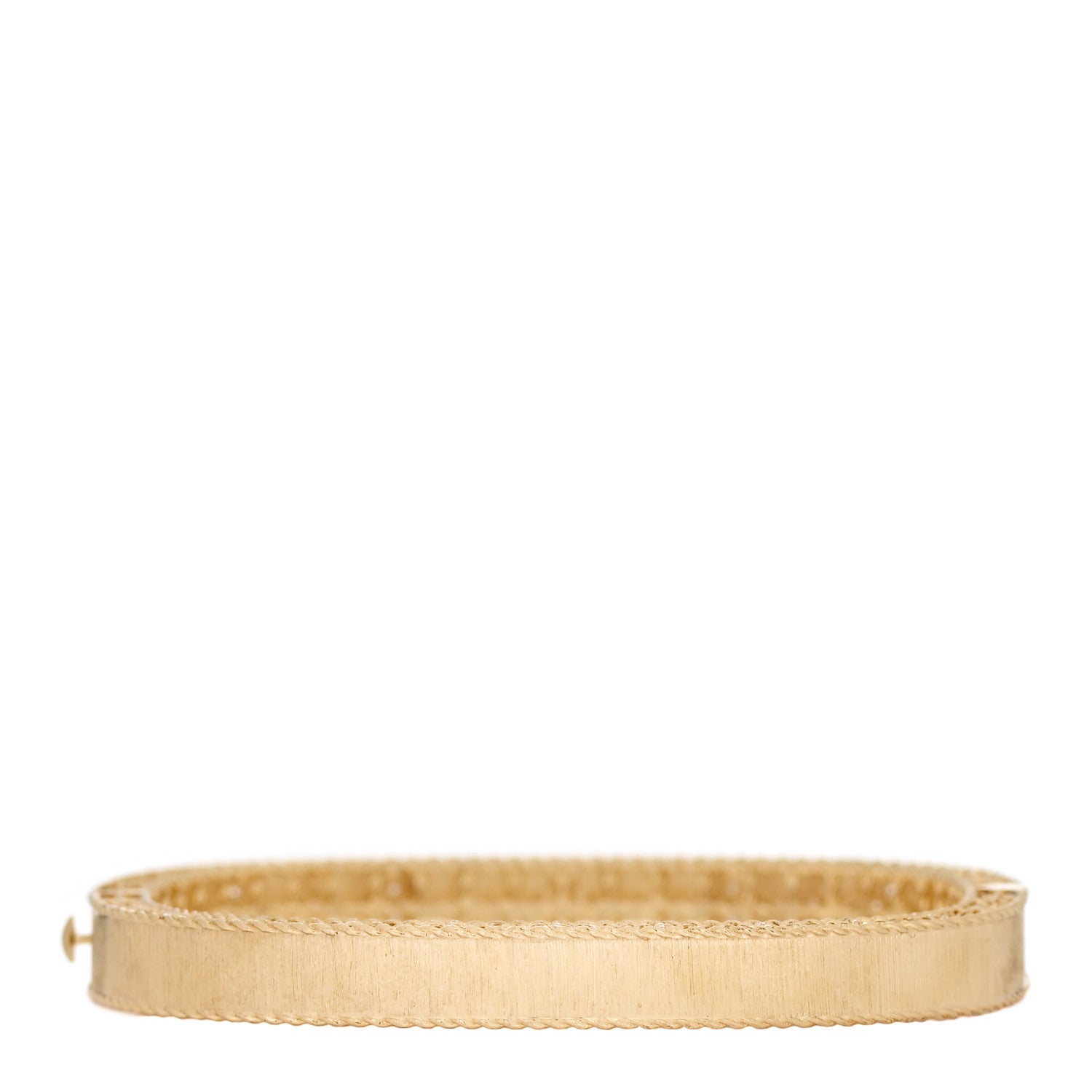 Roberto Coin 18K Yellow Gold Diamond Princess Satin Fleur De Lis Bangle Bracelet 2 of 4