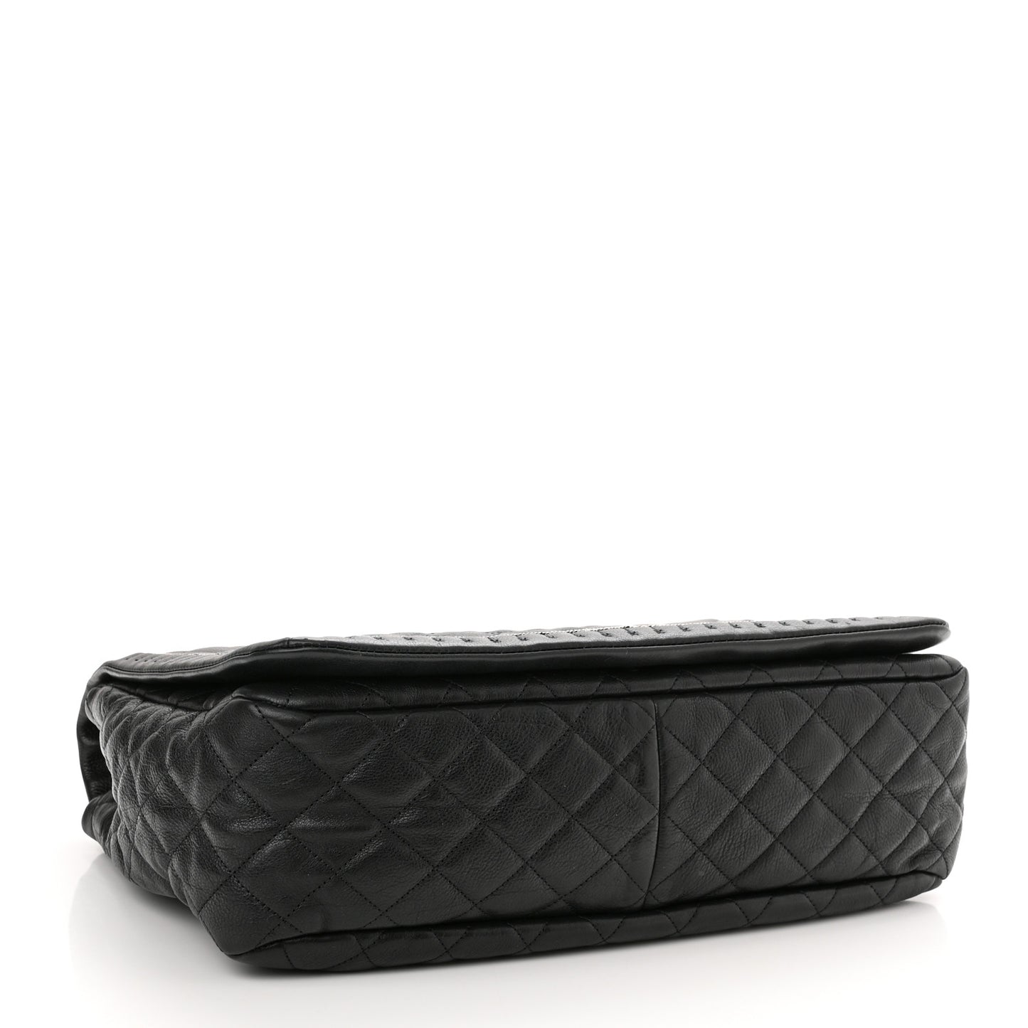 Calfskin Quilted Large Istanbul Flap Black