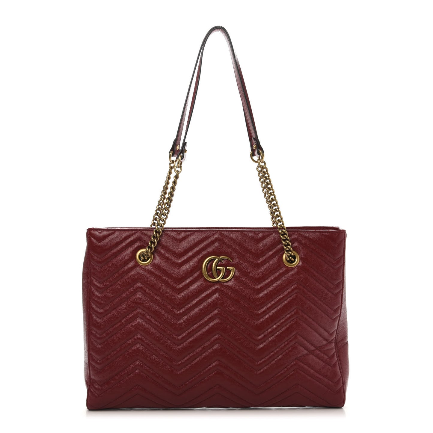 Azalea Calfskin Matelasse Medium GG Marmont Slim Tote Romantic Cerise