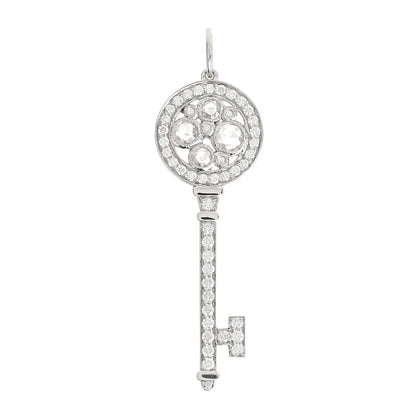 Tiffany Platinum Diamond Cobblestone Key Pendant 1 of 5