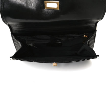 Chanel Caviar Square Stitched Small Flap Black White 5 of 19
