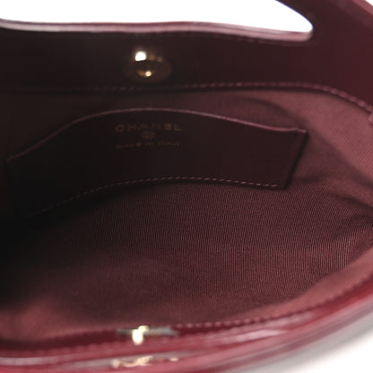Chanel Shiny Crumpled Calfskin Quilted Nano 31 Shopping Bag Burgundy 4 of 9
