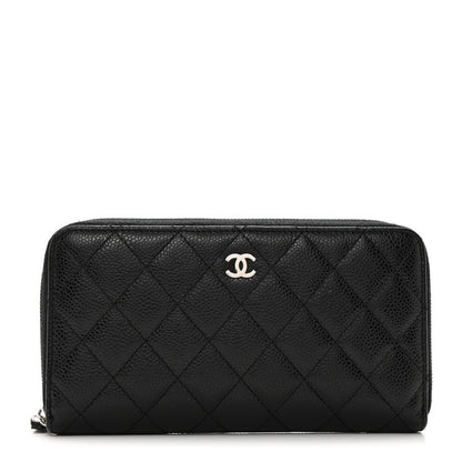 Chanel Caviar Quilted Large Gusset Zip Around Wallet Black 1 of 9